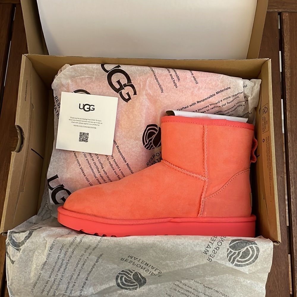 UGG Classic Mini II Boots Punch Pink USA Women size 6/UK 4/EU 37 - Picture 12 of 13